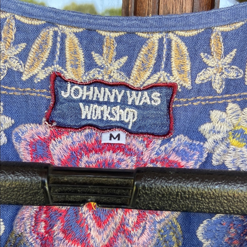 Johnny Was Workshop Kitti Lace Up Dress. 100% Linen. Size M - Picture 4 of 7